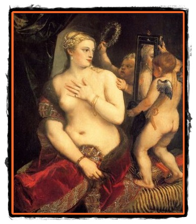 Lucrarea Venus in oglinda de Tiziano Vecellio